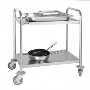 Petit Chariot De Débarrassage En Inox - 2 Niveaux - L 710 x P 405mm Vogue - 3