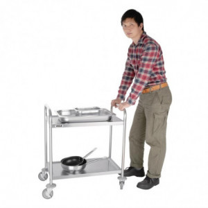 Petit Chariot De Débarrassage En Inox - 2 Niveaux - L 710 x P 405mm Vogue - 4