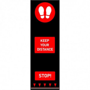 Tapis De Distanciation Sociale Traces De Pas -  Rouge Coba - 1