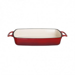 Plat En Fonte Rectangulaire Rouge 1,8L Vogue - 1