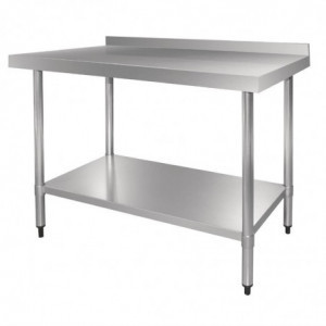 Table en Inox Avec Dosseret - L 1200 x P 700 mm Vogue - 1