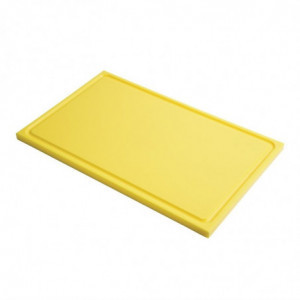 Planche À Découper Avec Rigole Gn1/1  Jaune Gastro M - 1
