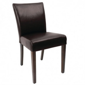 Chaise Contemporaine En Simili Cuir Marron Foncé - Lot De 2 Bolero  - 1