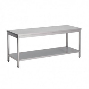 Table en Inox Avec Étagère Basse - L 2000 x P 600 mm Gastro M - 1