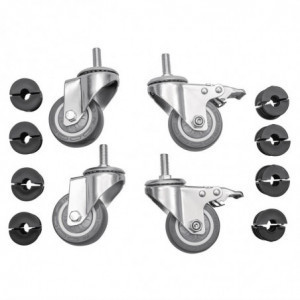 Roulettes Pour Tables en Inox - Lot de 4 Vogue - 1