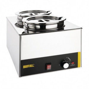Bain-Marie Avec 2 Pots Ronds De 5,2 L Buffalo - 1
