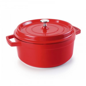 Faitout Rouge Avec Couvercle En Aluminium Fondu - Ø 16 Cm Lacor - 1