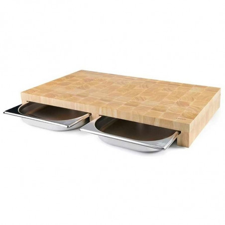 Planche à Découper en Bois - Tiroirs 2 x GN 1/2 Lacor - 1 Planche à Découper en Bois - Tiroirs 2 x GN 1/2 Lacor - 1