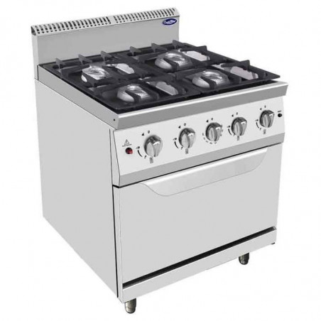 Fourneau Professionnel à Gaz - 4 Feux Vifs Sur Four - P 700 Atosa - 1 Fourneau Professionnel à Gaz - 4 Feux Vifs Sur Four - P 700 Atosa - 1