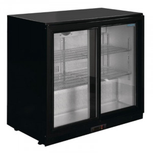 Arrière-Bar Noir 2 Portes Coulissantes 180 Bouteilles - 208 L Polar - 2