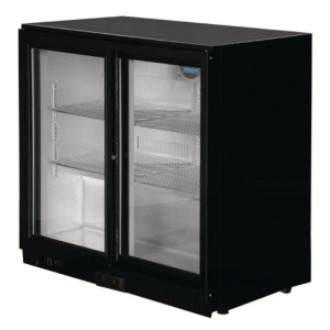 Arrière-Bar Noir 2 Portes Coulissantes 180 Bouteilles - 208 L Polar - 3