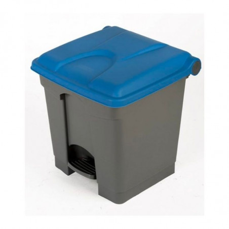 Poubelle à Pédale Grise et Bleue - 30 L Probbax - 1 Poubelle à Pédale Grise et Bleue - 30 L Probbax - 1