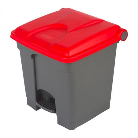 Poubelle à Pédale Grise et Rouge - 30 L Probbax - 1 Poubelle à Pédale Grise et Rouge - 30 L Probbax - 1