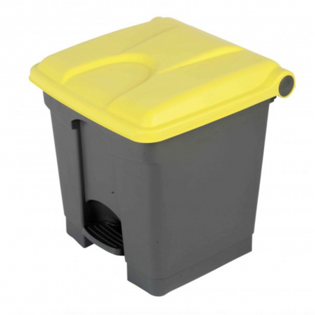 Poubelle à Pédale Grise et Jaune - 30 L Probbax - 1 Poubelle à Pédale Grise et Jaune - 30 L Probbax - 1