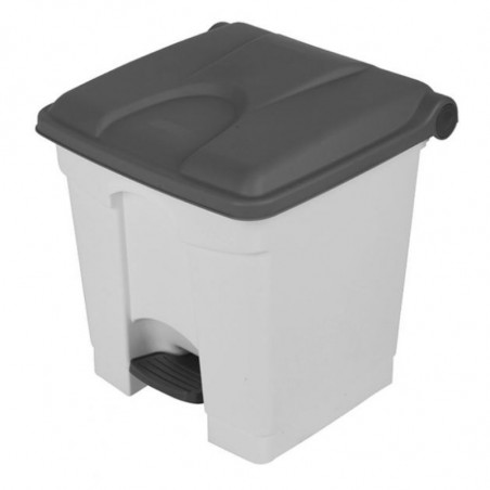Poubelle à Pédale Blanche et Grise - 45 L Probbax - 1 Poubelle à Pédale Blanche et Grise - 45 L Probbax - 1