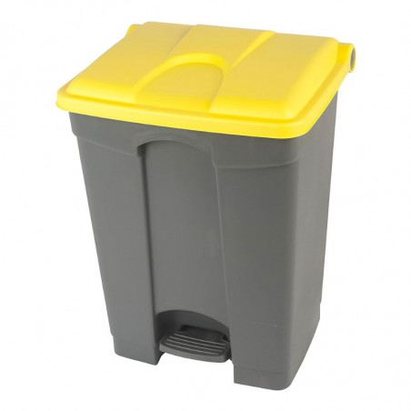 Poubelle à Pédale Grise et Jaune - 70 L Probbax - 1 Poubelle à Pédale Grise et Jaune - 70 L Probbax - 1