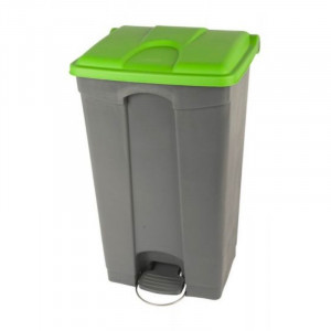 Poubelle à Pédale Grise et Verte - 90 L Probbax - 1