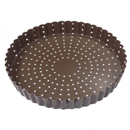 Moule à Tarte Cannelé Perforé à Fond Fixe - Ø 200 mm Gobel - 1 Moule à Tarte Cannelé Perforé à Fond Fixe - Ø 200 mm Gobel - 1
