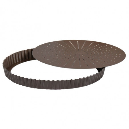 Moule à Tarte Cannelé Perforé à Fond Mobile - Ø 280 mm Gobel - 1 Moule à Tarte Cannelé Perforé à Fond Mobile - Ø 280 mm Gobel - 1
