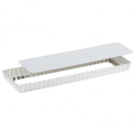 Moule à Tarte Rectangulaire Cannelé à Fond Mobile en Fer - 350 x 110 mm Gobel - 1 Moule à Tarte Rectangulaire Cannelé à Fond Mobile en Fer - 350 x 110 mm Gobel - 1