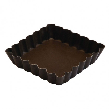 Moule à Tartelette Carrée Cannelée - 100 x 100 mm Gobel - 1 Moule à Tartelette Carrée Cannelée - 100 x 100 mm Gobel - 1