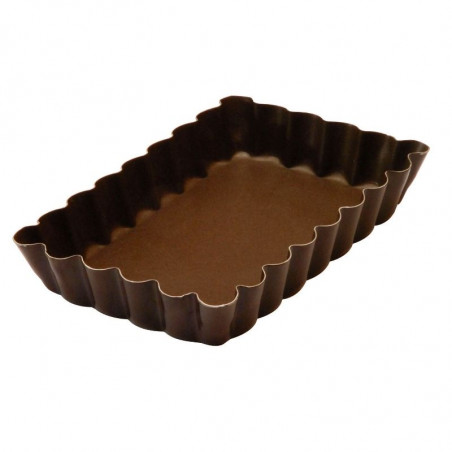 Moule à Tartelette Rectangulaire Cannelée - 120 x 75 mm Gobel - 1 Moule à Tartelette Rectangulaire Cannelée - 120 x 75 mm Gobel - 1