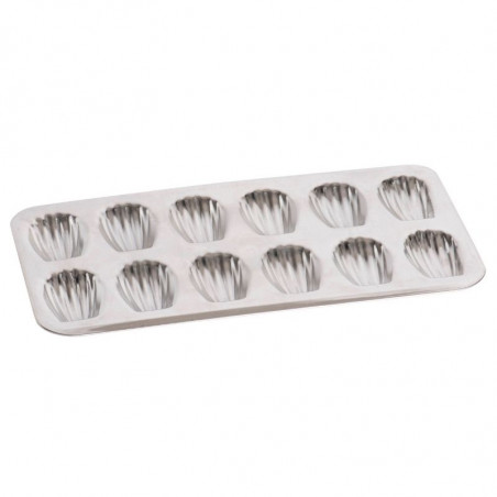 Moule à 12 Madeleines en Fer Blanc - 395 x 200 mm Gobel - 1 Moule à 12 Madeleines en Fer Blanc - 395 x 200 mm Gobel - 1