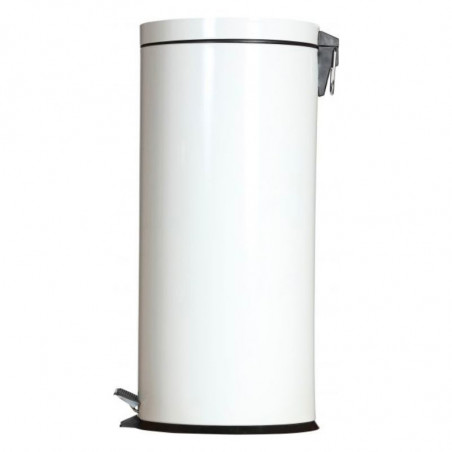 Poubelle Cylindrique à Pédale Blanche - 30 L Probbax - 1 Poubelle Cylindrique à Pédale Blanche - 30 L Probbax - 1