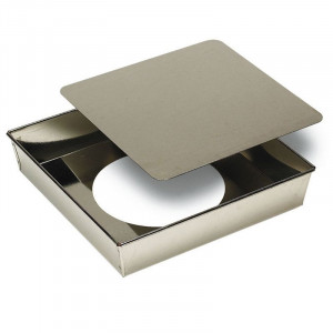 Moule à Manqué Carré en Fer Blanc avec Fond Mobile - 220 x 220 mm Gobel - 1