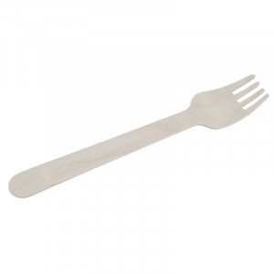 Fourchette en Bois de Bouleau - 160 mm - Lot de 100 FourniResto - 1
