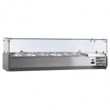 Saladette Réfrigérée à Ingrédients en Inox - 5 GN 1/3 et 1 GN 1/2 FourniResto - 1 Saladette Réfrigérée à Ingrédients en Inox - 5 GN 1/3 et 1 GN 1/2 FourniResto - 1