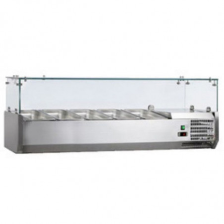 Saladette Réfrigérée à Ingrédients en Inox - 4 GN 1/3 et 1 GN 1/2 FourniResto - 1 Saladette Réfrigérée à Ingrédients en Inox - 4 GN 1/3 et 1 GN 1/2 FourniResto - 1