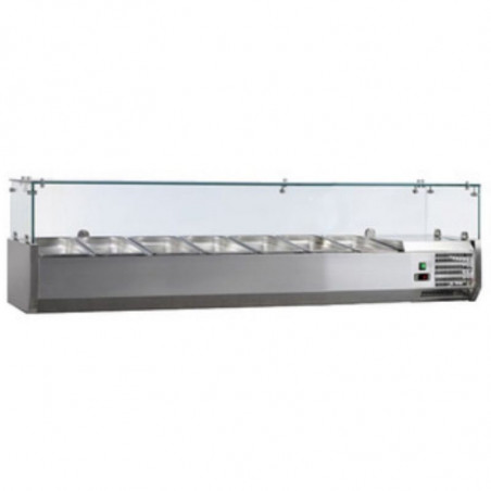 Saladette Réfrigérée à Ingrédients en Inox - 7 GN 1/3 FourniResto - 1 Saladette Réfrigérée à Ingrédients en Inox - 7 GN 1/3 FourniResto - 1