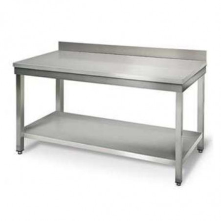Table Inox avec Etagère et Dosseret - P 600 mm - L 1800 mm FourniResto - 1 Table Inox avec Etagère et Dosseret - P 600 mm - L 1800 mm FourniResto - 1