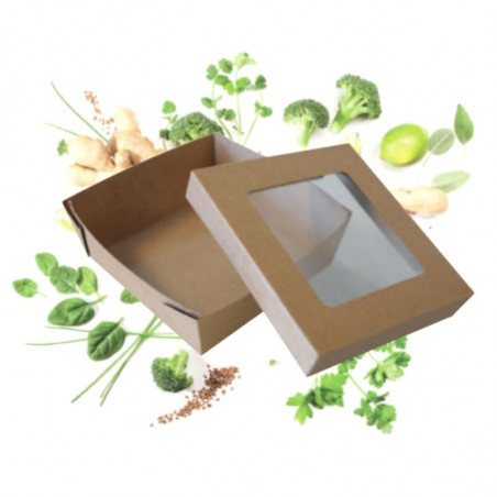 Boîte Repas à Fenêtre 140 x 140 - Ecoresponsable - Lot de 25 FourniResto - 1 Boîte Repas à Fenêtre 140 x 140 - Ecoresponsable - Lot de 25 FourniResto - 1