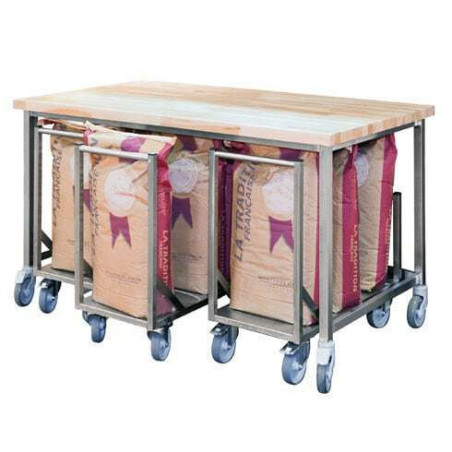 Table de Boulangerie avec Roulettes - L 1200 mm SOFINOR - 1 Table de Boulangerie avec Roulettes - L 1200 mm SOFINOR - 1