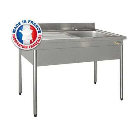 Plonge 1 Bac et Egouttoir à Gauche avec Cache Cuve - Série 600 - L 1400 mm SOFINOR - 1 Plonge 1 Bac et Egouttoir à Gauche avec Cache Cuve - Série 600 - L 1400 mm SOFINOR - 1