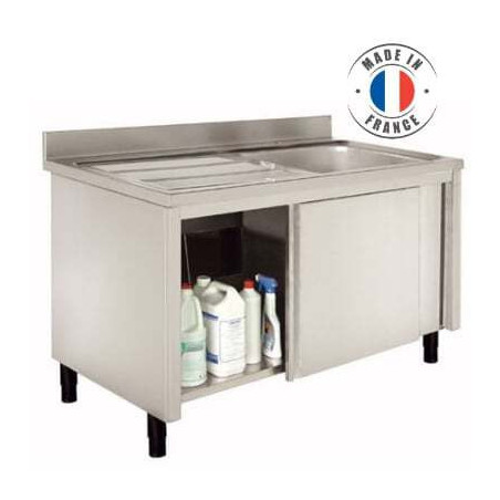 Meuble Plonge à 1 Bac et Egouttoir à Gauche - Série 600 - L 1400 mm SOFINOR - 1 Meuble Plonge à 1 Bac et Egouttoir à Gauche - Série 600 - L 1400 mm SOFINOR - 1
