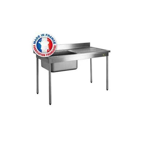 Plonge à 1 Bac et Egouttoir à Droite - L 1200 mm - Série 700 SOFINOR - 1 Plonge à 1 Bac et Egouttoir à Droite - L 1200 mm - Série 700 SOFINOR - 1