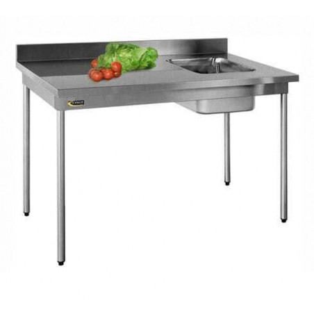 Table du Chef avec Cuve à Droite - L 1200 mm SOFINOR - 1 Table du Chef avec Cuve à Droite - L 1200 mm SOFINOR - 1