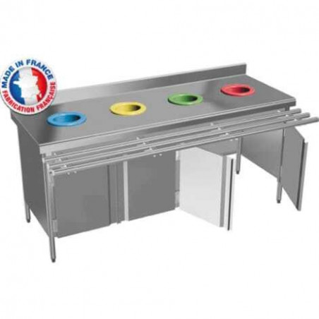 Table de Tri Sélectif 4 Portes - Version Enfant - Roulettes Inox SOFINOR - 1 Table de Tri Sélectif 4 Portes - Version Enfant - Roulettes Inox SOFINOR - 1