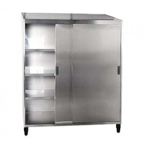 Armoire Haute à 2 Portes Coulissantes avec Roulettes Inox - L 1000 mm SOFINOR - 1
