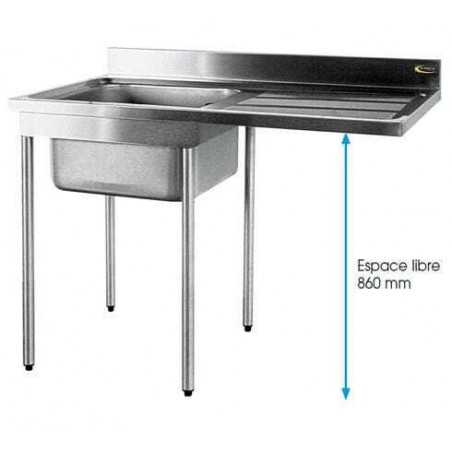 Plonge Spéciale Lave-Vaisselle avec Etagère - 1 Bac et Egouttoir à Droite - L 1200 mm SOFINOR - 1 Plonge Spéciale Lave-Vaisselle avec Etagère - 1 Bac et Egouttoir à Droite - L 1200 mm SOFINOR - 1