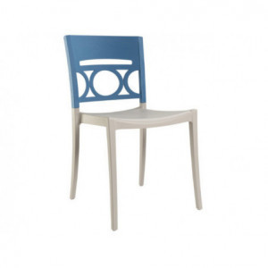 Chaise Moon - Bleu et Lin Grosfillex - 1