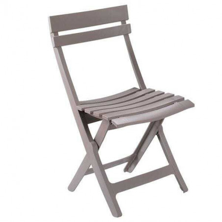 Chaise Miami Pliante - Taupe Grosfillex - 1 Chaise Miami Pliante - Taupe Grosfillex - 1