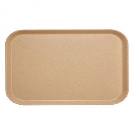 Plateau Polyester 32,5 x 53 cm à Rebord Plat - Moka Moucheté - Lot de 12 Cambro - 1 Plateau Polyester 32,5 x 53 cm à Rebord Plat - Moka Moucheté - Lot de 12 Cambro - 1