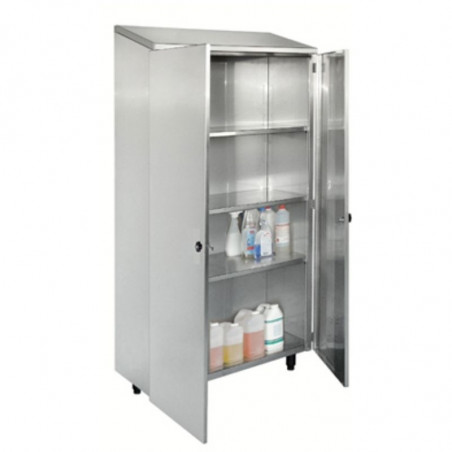 Armoire Rangement Modulable Inox - 2 Portes Battantes avec Roulettes SOFINOR - 1 Armoire Rangement Modulable Inox - 2 Portes Battantes avec Roulettes SOFINOR - 1
