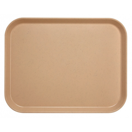 Plateau en Polyester 36 x 46 cm à Rebords Élevés - Moka Moucheté - Lot de 12 Cambro - 1 Plateau en Polyester 36 x 46 cm à Rebords Élevés - Moka Moucheté - Lot de 12 Cambro - 1