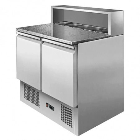 Meuble à Pizza Réfrigéré - 2 Portes - 5 Bacs GN 1/6 Atosa - 1 Meuble à Pizza Réfrigéré - 2 Portes - 5 Bacs GN 1/6 Atosa - 1