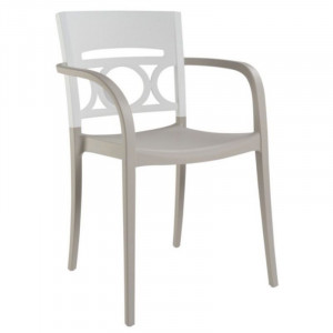 Fauteuil Moon - Blanc et Lin Grosfillex - 1